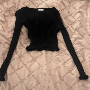 Altar'd State Black Ribbed Top